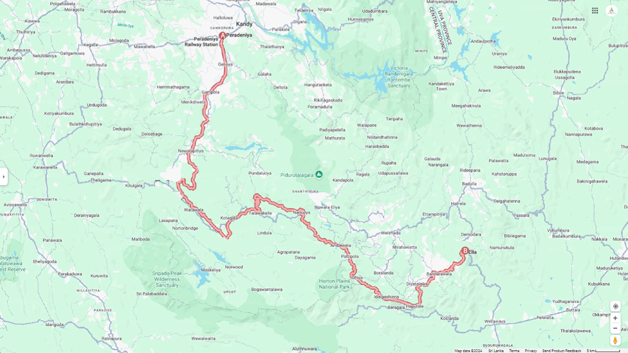 Fahrt mit dem Zug von Peradeniya nach Ella (Zug Nr.: 1001 „Denuwara Menike“)