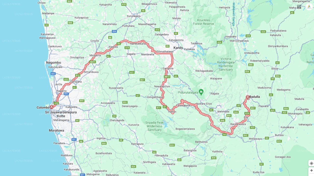 Fahrt mit dem Zug von Colombo nach Badulla (Zug Nr.: 1005 „Podi Menike“)