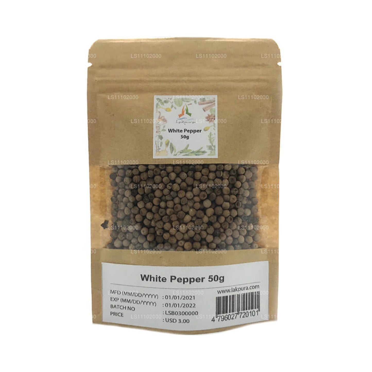 Lakpura Weißer Pfeffer ganz (50g)