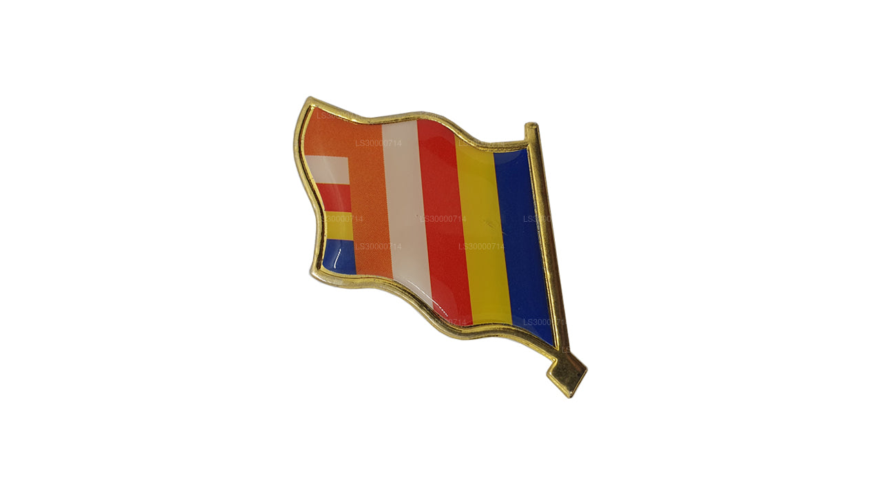 Anstecknadel mit buddhistischer Flagge Sri Lankas (Design B)