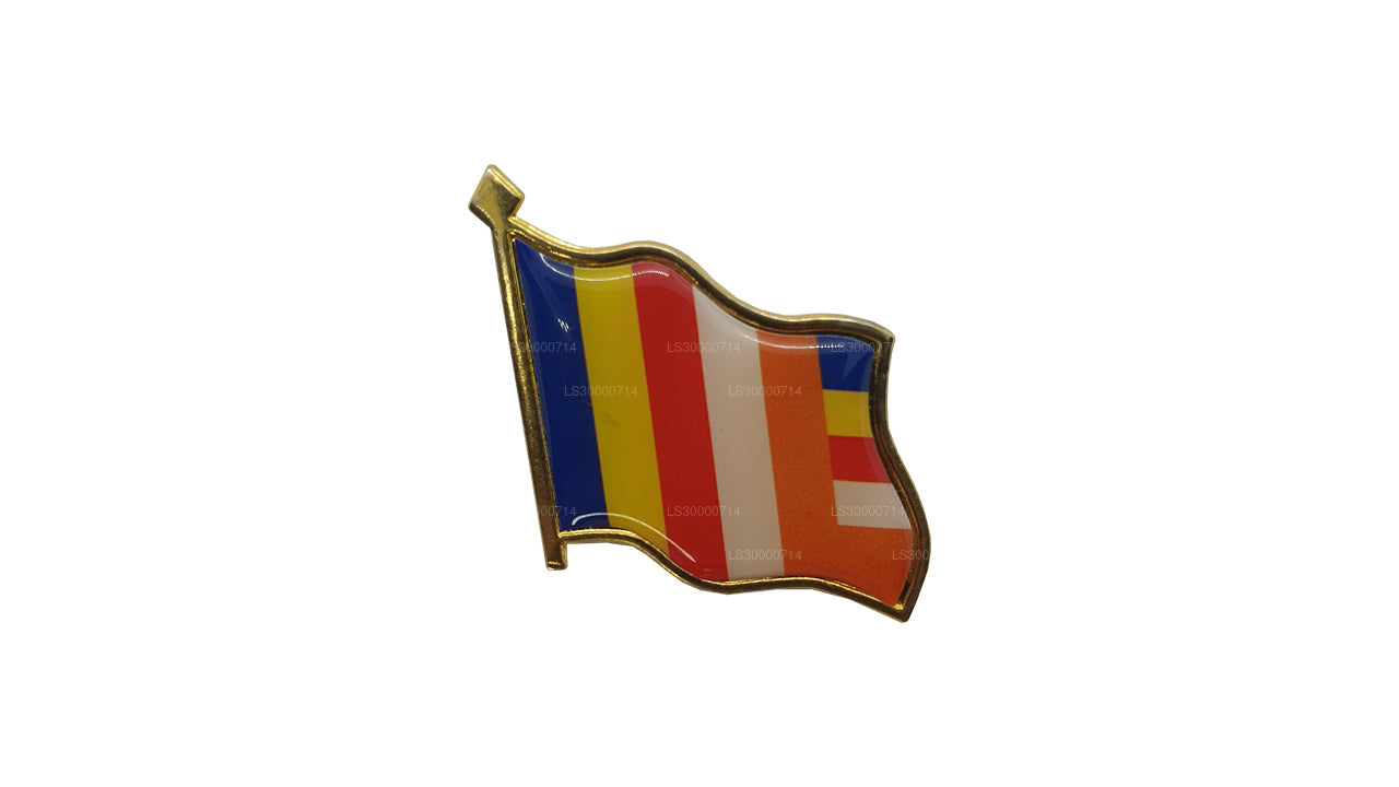 Anstecknadel mit buddhistischer Flagge Sri Lankas (Design B)