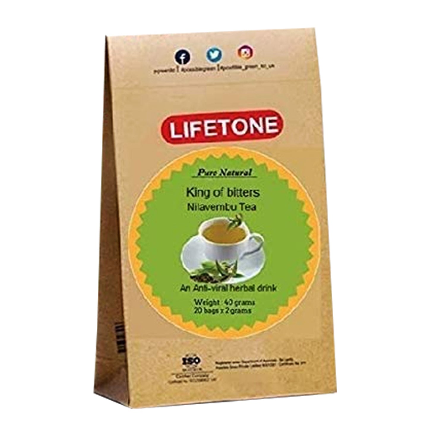 Lifetone Nilavembu-Tee (40 g), 20 Teebeutel