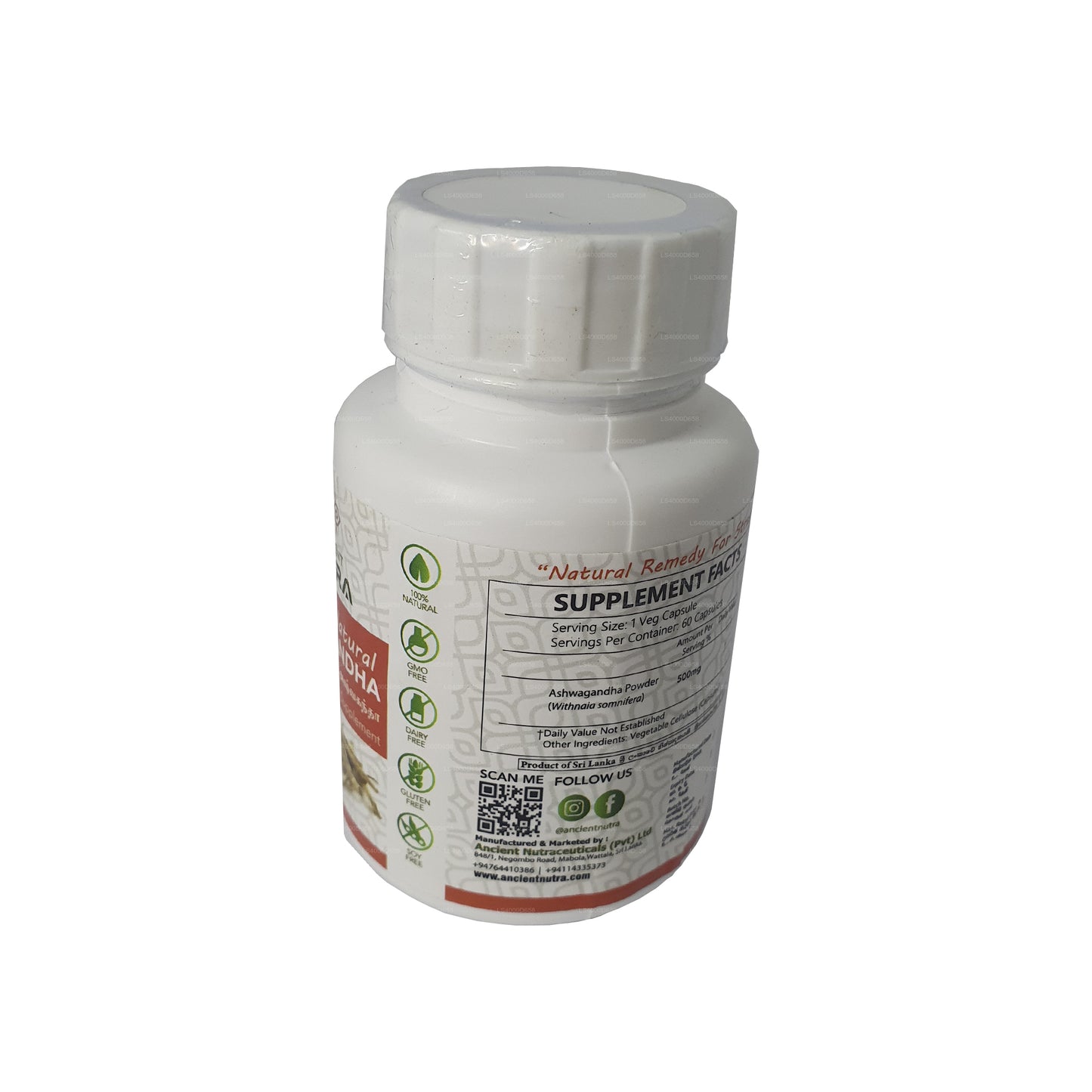 Ancient Nutraceuticals Natürliches Ashwagandha (60 Kapseln)