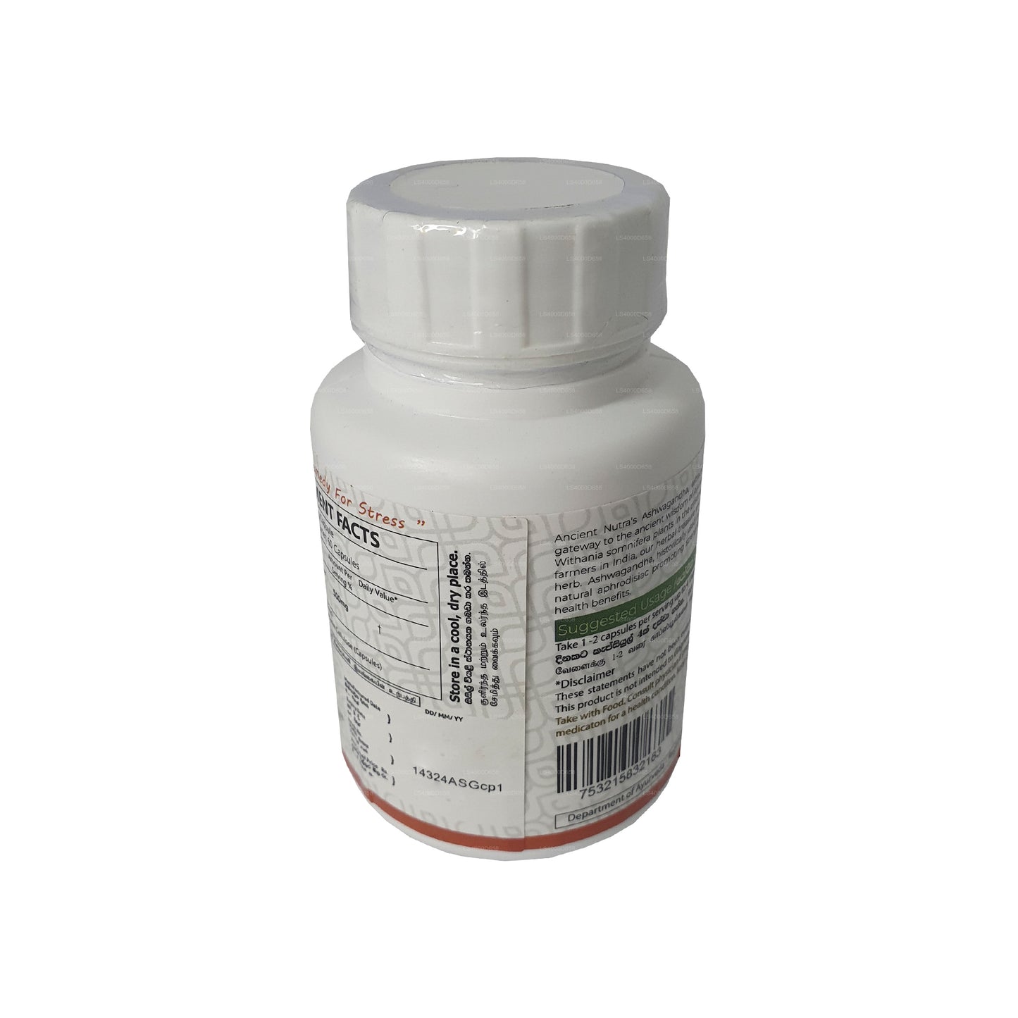 Ancient Nutraceuticals Natürliches Ashwagandha (60 Kapseln)