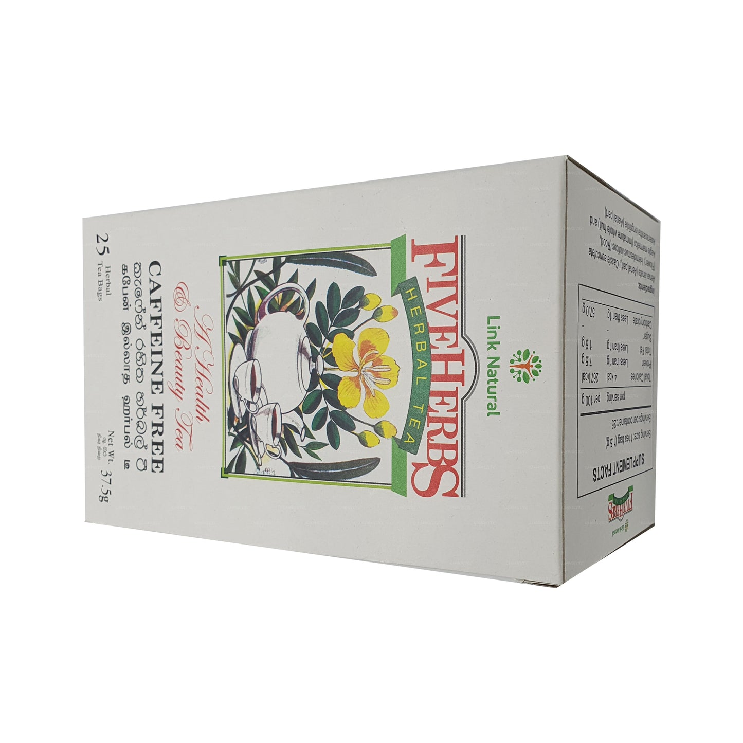 Link Natural Five Herbs Ayurveda-Kräutertee (37,5 g) 25 Teebeutel