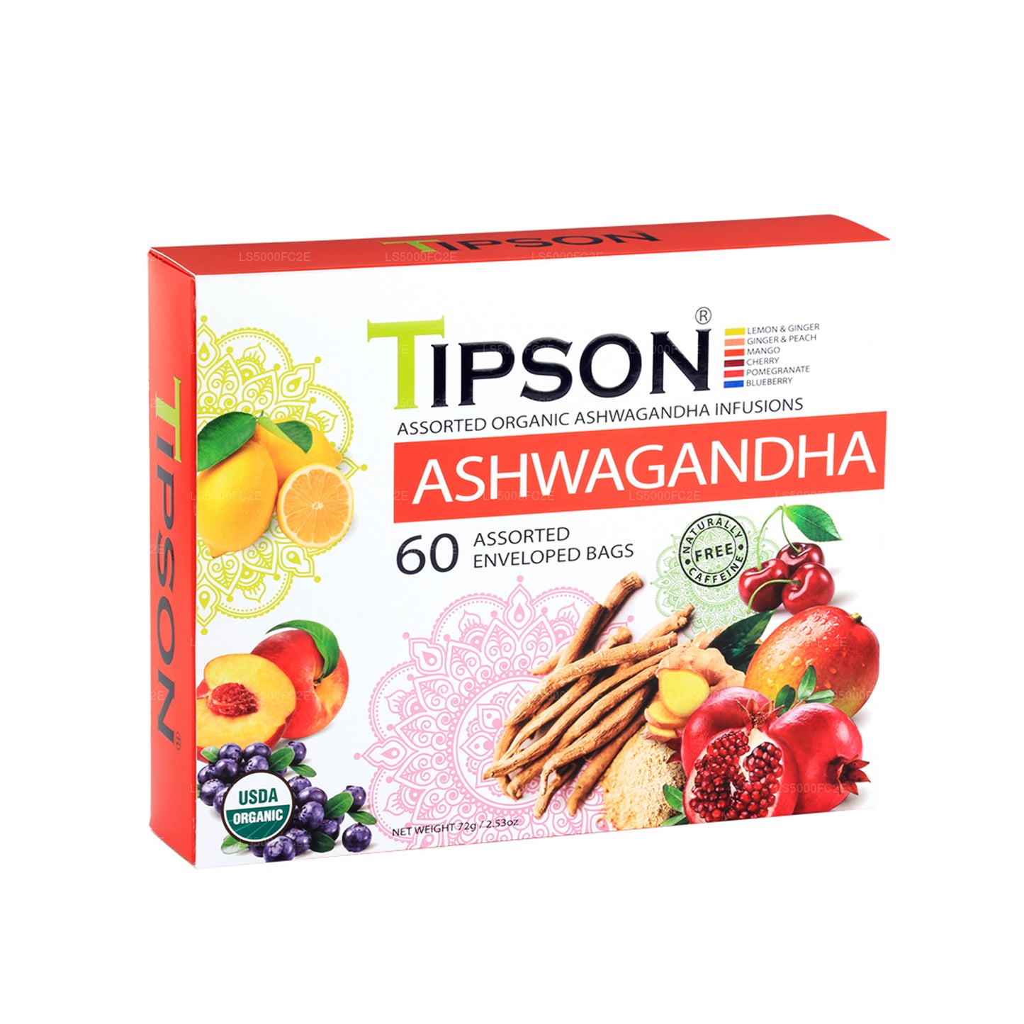 Tipson Tea Bio-Ashwagandha, sortiert, 72 g