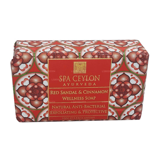 Spa Ceylon Antibakterielle Peeling-Wellness-Seife mit roten Sandalen und Zimt (100 g)