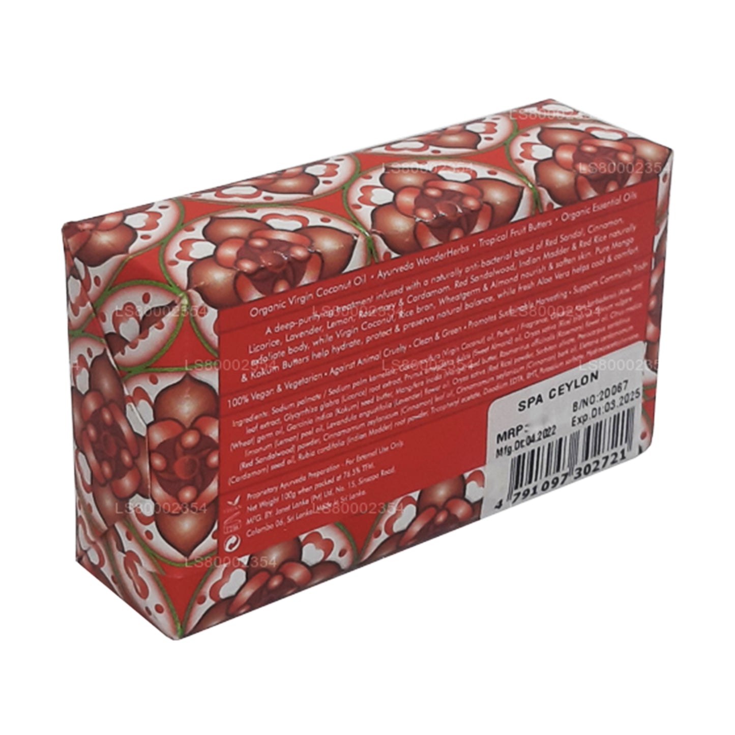 Spa Ceylon Antibakterielle Peeling-Wellness-Seife mit roten Sandalen und Zimt (100 g)