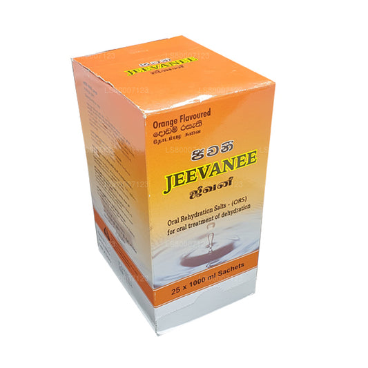 Jeevanee Rehydrationssalze zum Einnehmen mit Orangengeschmack (25 Beutel)