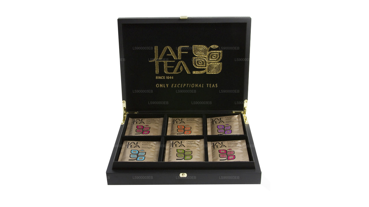 Jaf Tea Aufsteller aus Holz mit geschlossener Oberseite und 6 Fächern