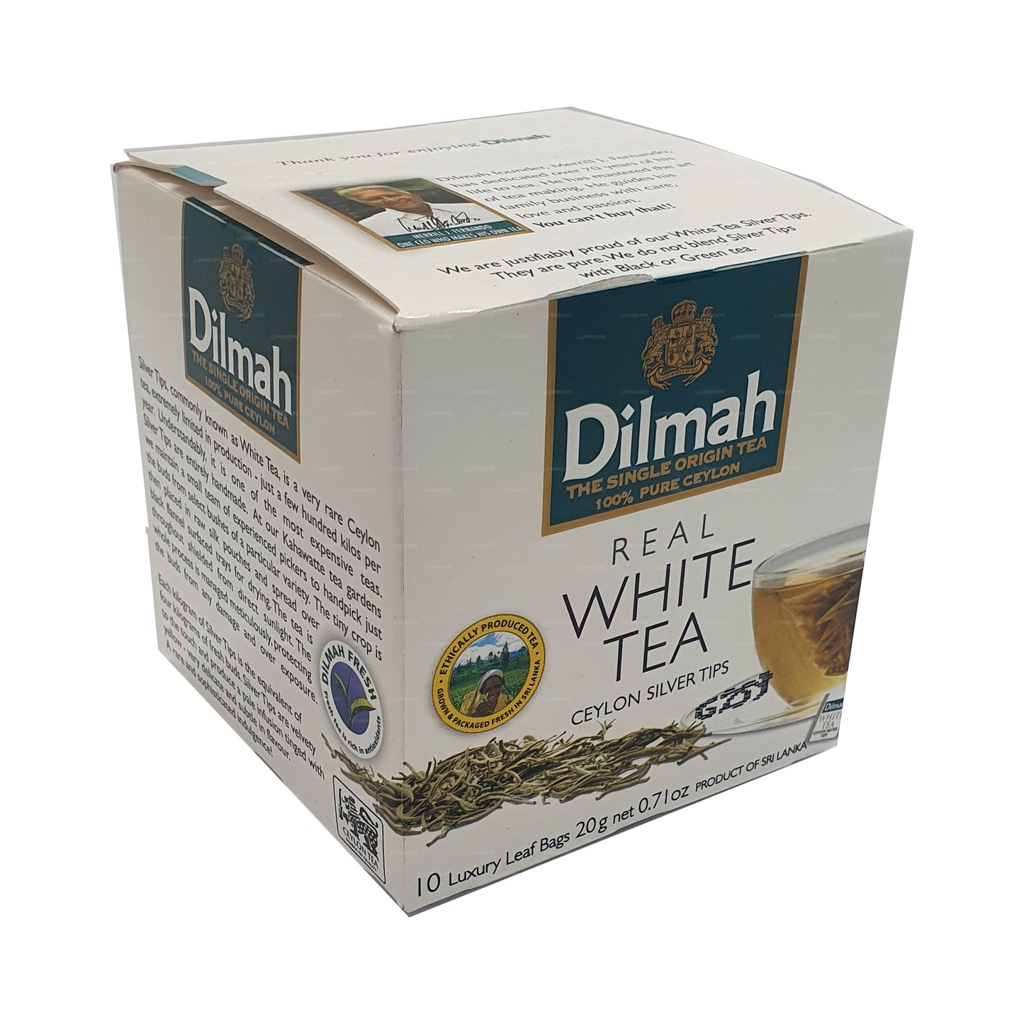 Dilmah Real White Tea Ceylon Silberspitzen (20 g) 10 Teebeutel