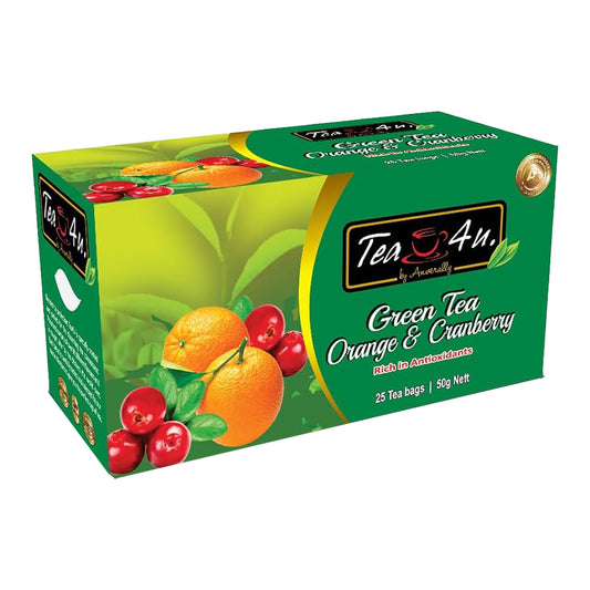 Tea4U Grüntee Orange & Cranberry (50 g) 25 Teebeutel