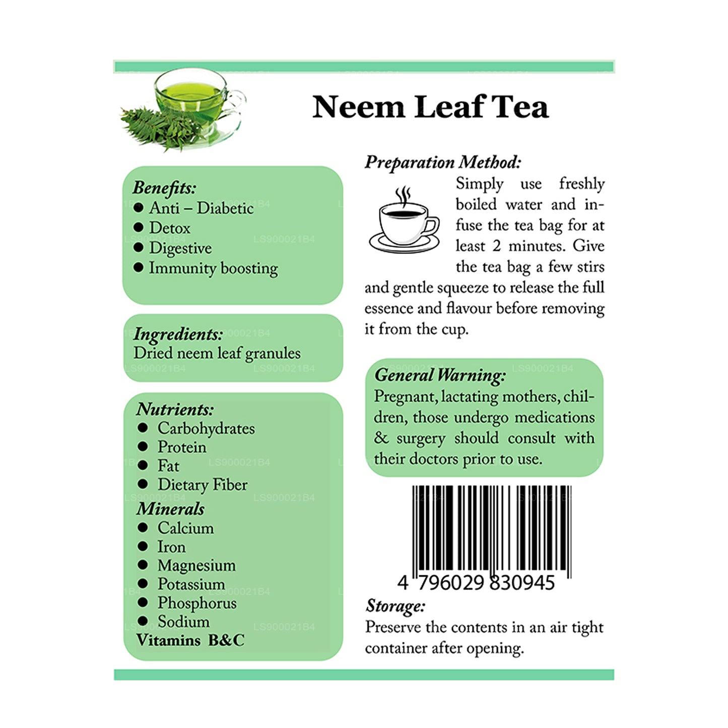 Lifetone Neem-Blatt-Tee (30 g)