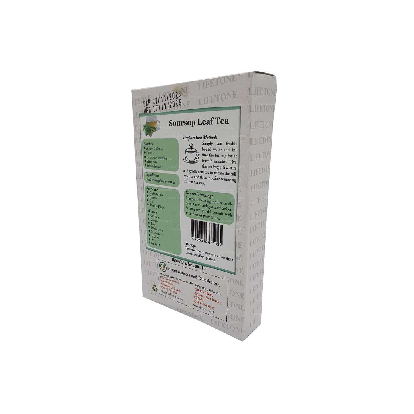 Lifetone Soursop-Blatttee (30 g) 20 Teebeutel