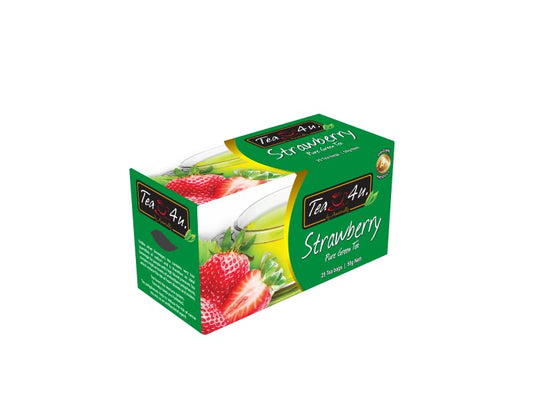 Tea4U Erdbeer-Grüntee (50 g) 25 Teebeutel