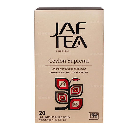 Jaf Tea Classic Gold Collection Ceylon Supreme Teebeutel mit Folienumschlag (40 g)