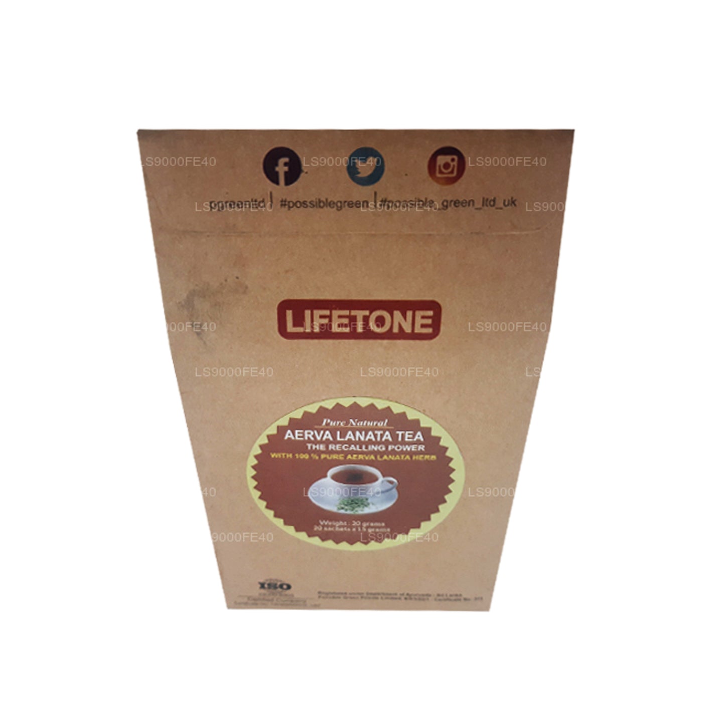 Lifetone (Polpala, Bergknötergras) Aerva Lanata (30 g) 20 Teebeutel