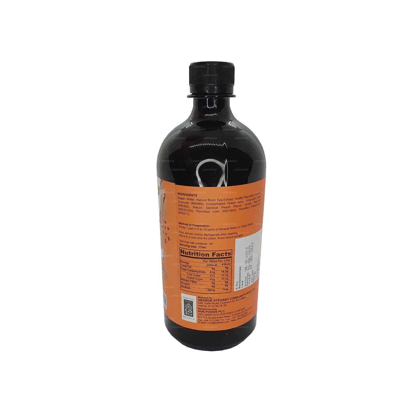 Heladiv Pfirsich-Eistee-Konzentrat Cordial (750 ml)