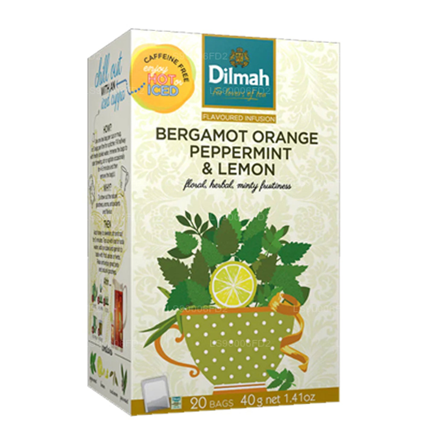 Dilmah Natürlicher Tee aus Bergamotte, Orange, Pfefferminze und Zitrone, 20 Teebeutel