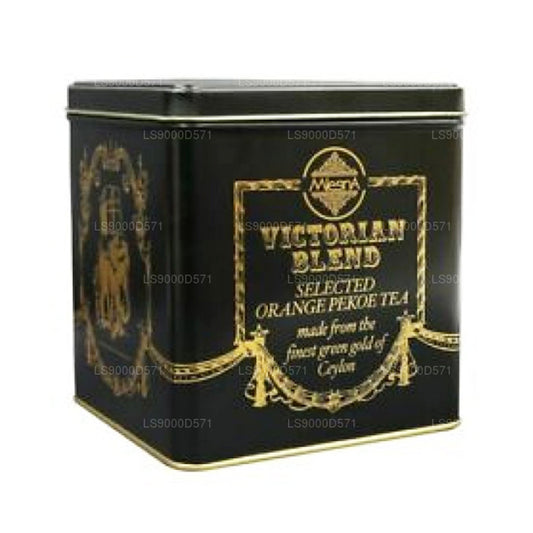 Mlesna Victorian Blend OP Leaf Teedose aus schwarzem Metall
