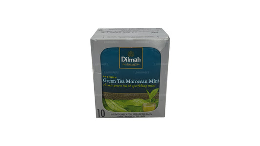 Dilmah Premium marokkanischer Minz-Grüntee (20 g), einzeln in Folie verpackt, 10 Teebeutel