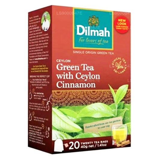 Dilmah Ceylon Grüntee mit Ceylon-Zimt (40 g) 20 Teebeutel