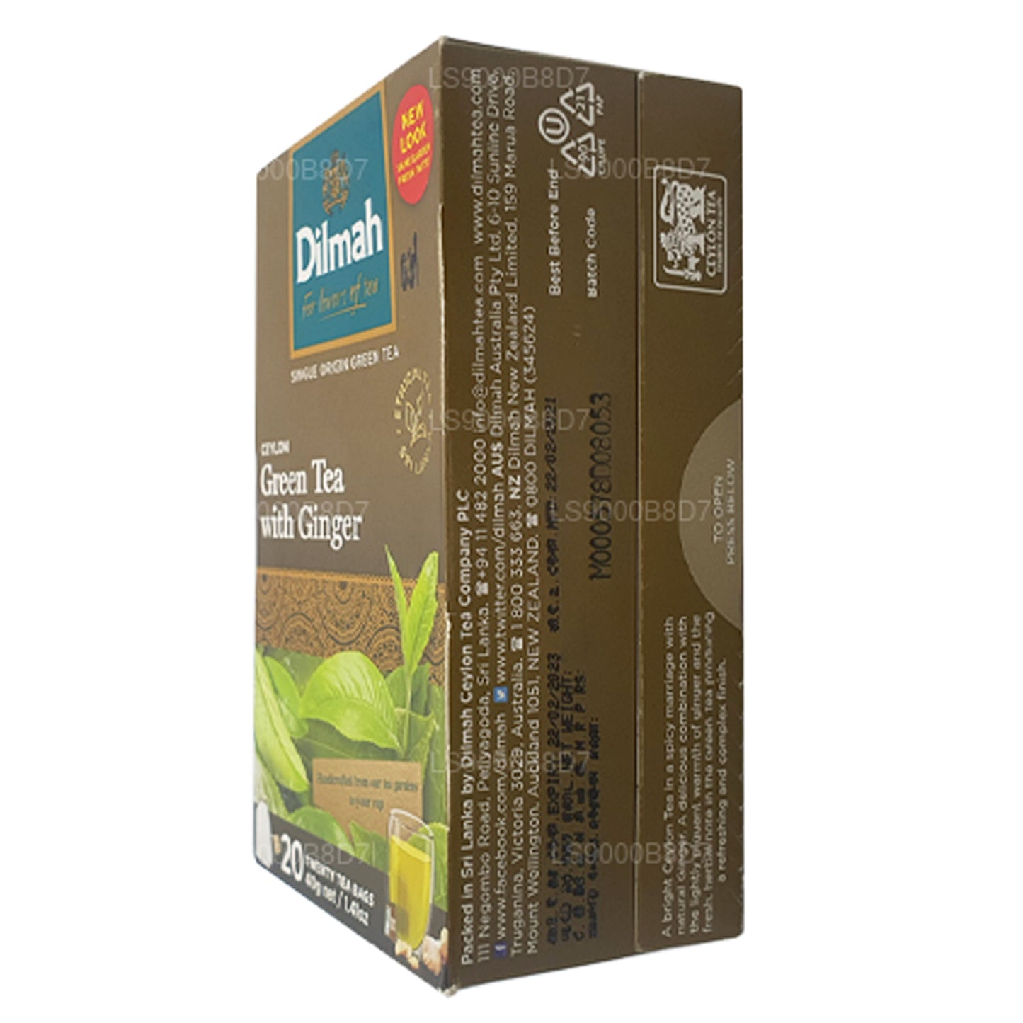 Dilmah Grüner Tee mit Ingwer (40 g), 20 Teebeutel