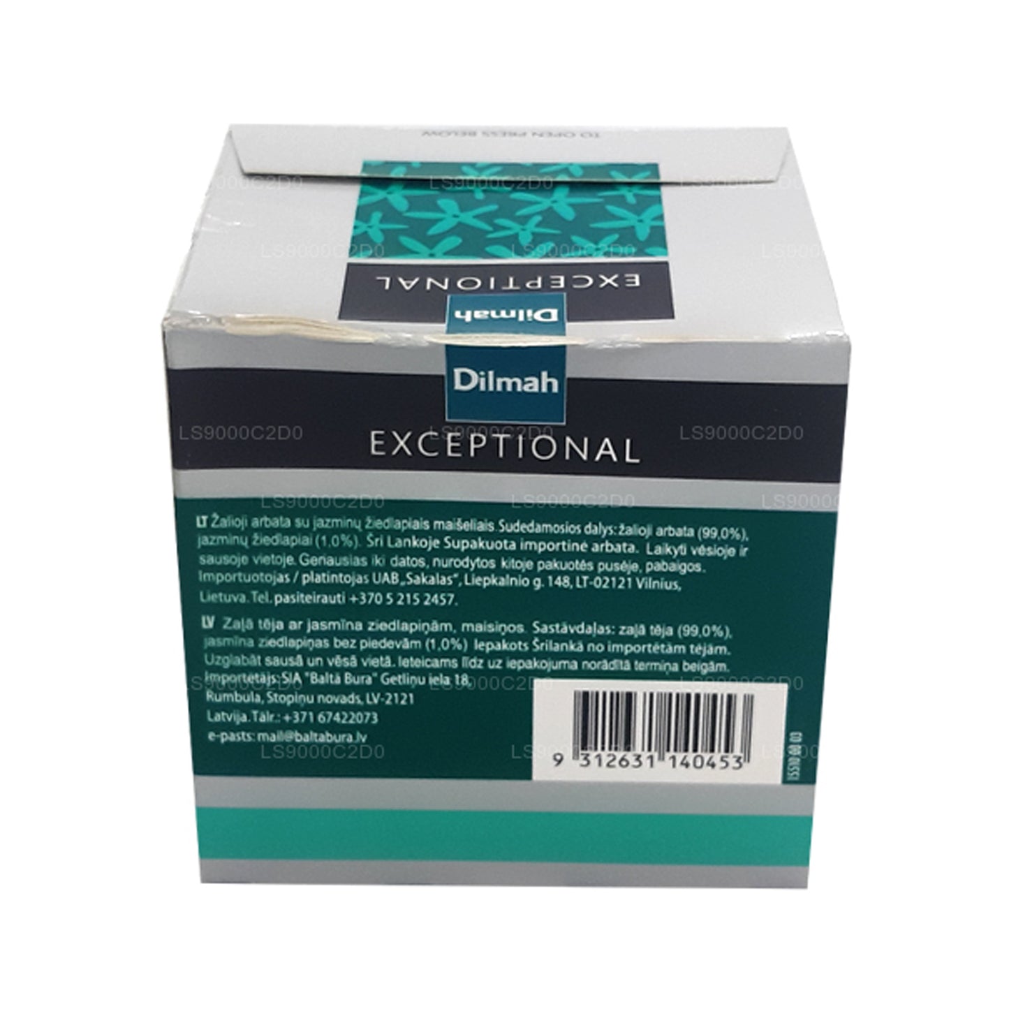 Dilmah Außergewöhnlicher duftender Jasmin- und grüner Echtblatt-Tee (40 g) 20 Teebeutel