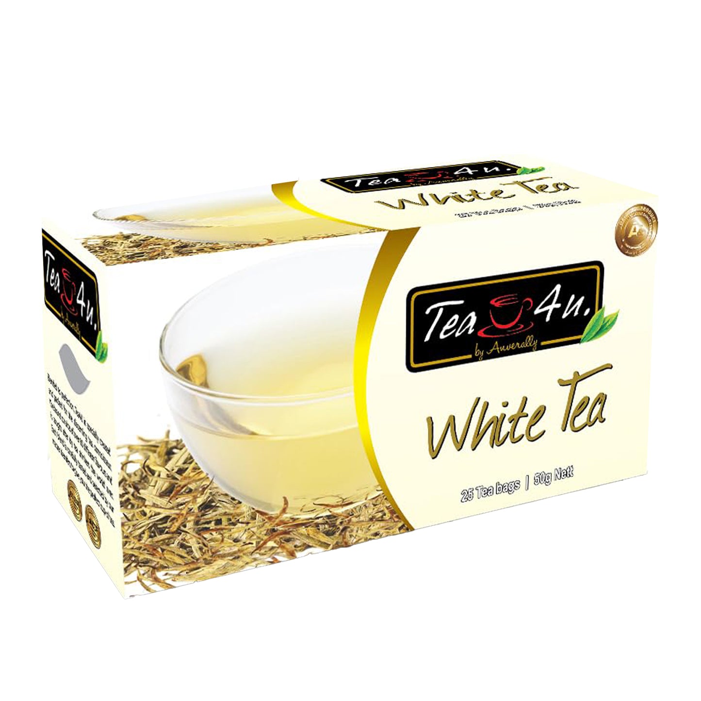 Tea4U Weißer Ceylon-Tee (50 g), 25 Teebeutel