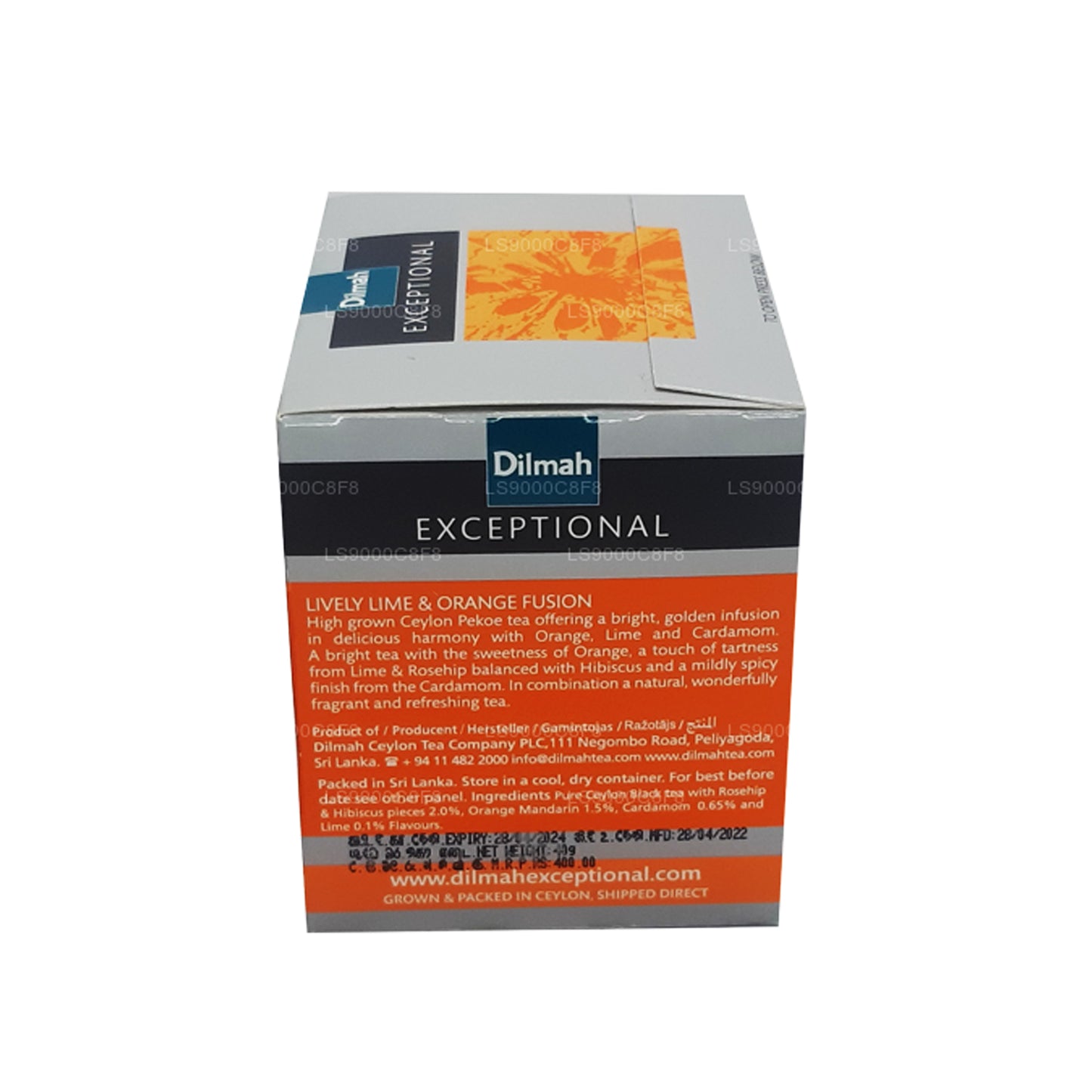 Dilmah Exceptional Lively Lime and Orange Fusion Real Leaf Tea (40 g) 20 Teebeutel