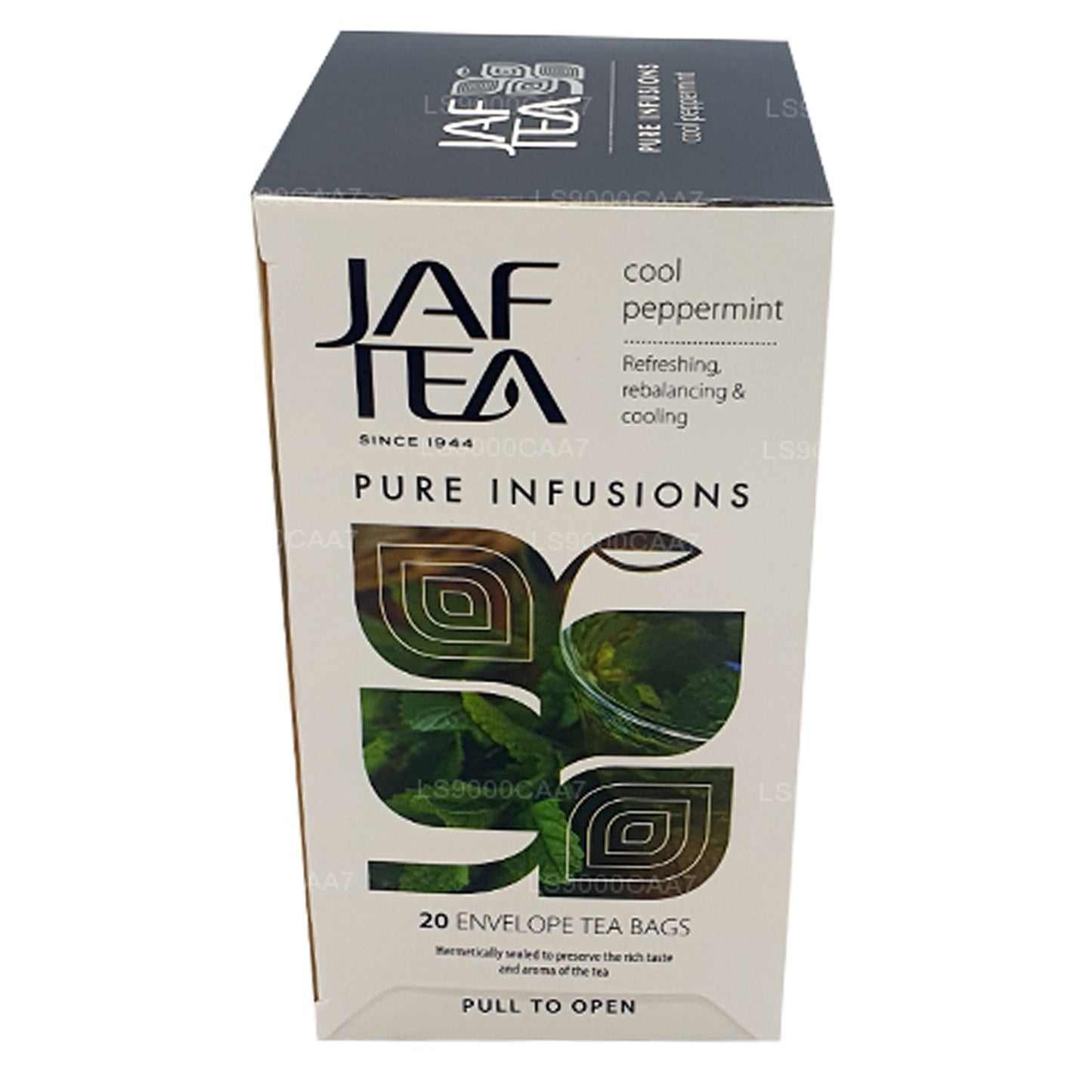 Teebeutel aus der Jaf Tea Pure Infusions Collection, Cool Peppermint, in Folie, 30 g