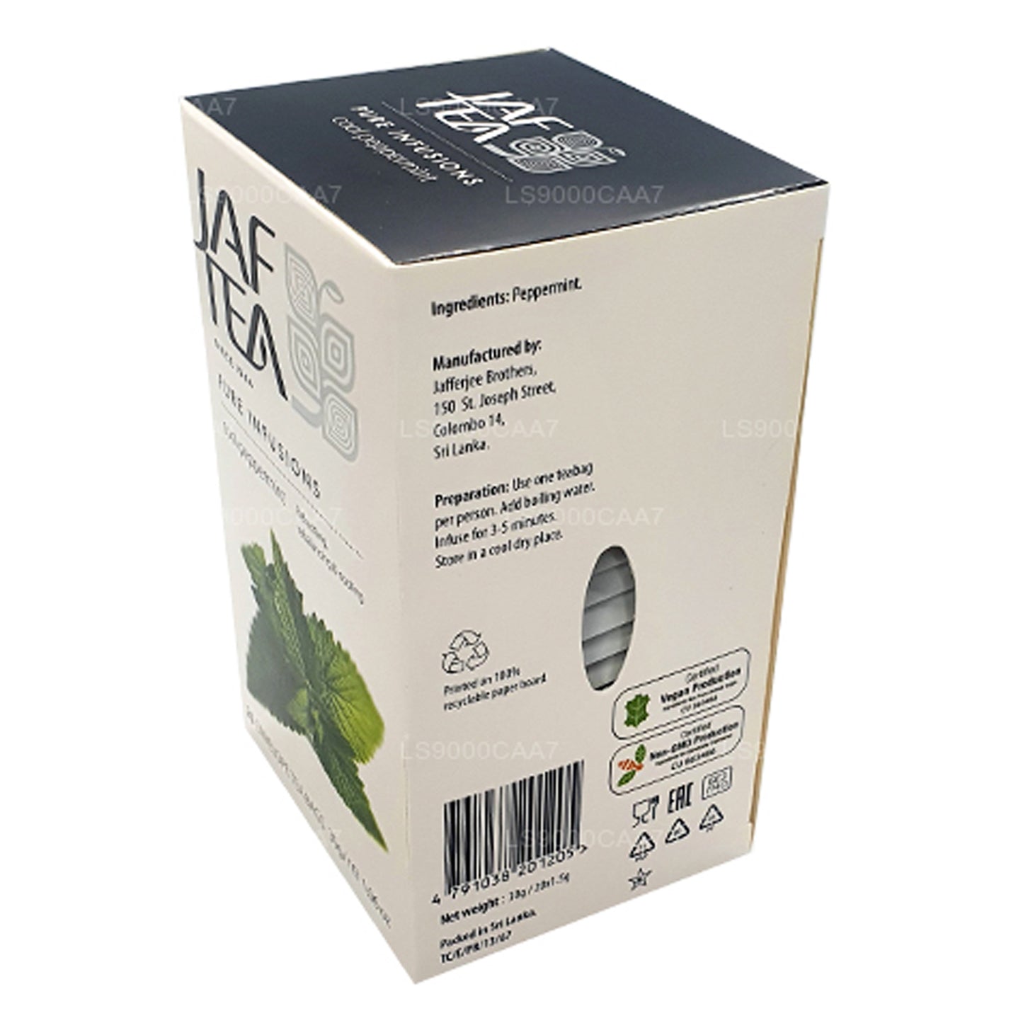 Teebeutel aus der Jaf Tea Pure Infusions Collection, Cool Peppermint, in Folie, 30 g