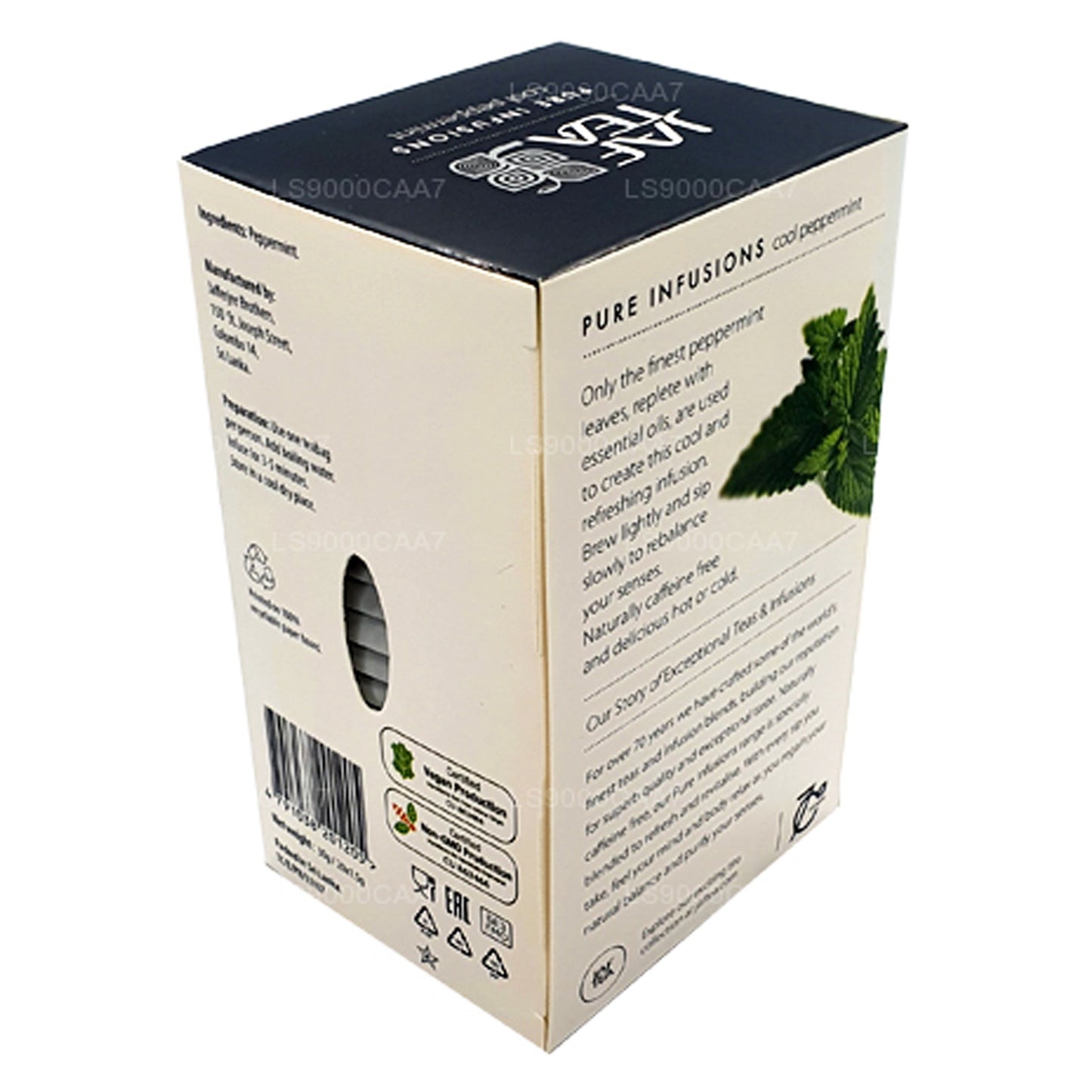 Teebeutel aus der Jaf Tea Pure Infusions Collection, Cool Peppermint, in Folie, 30 g