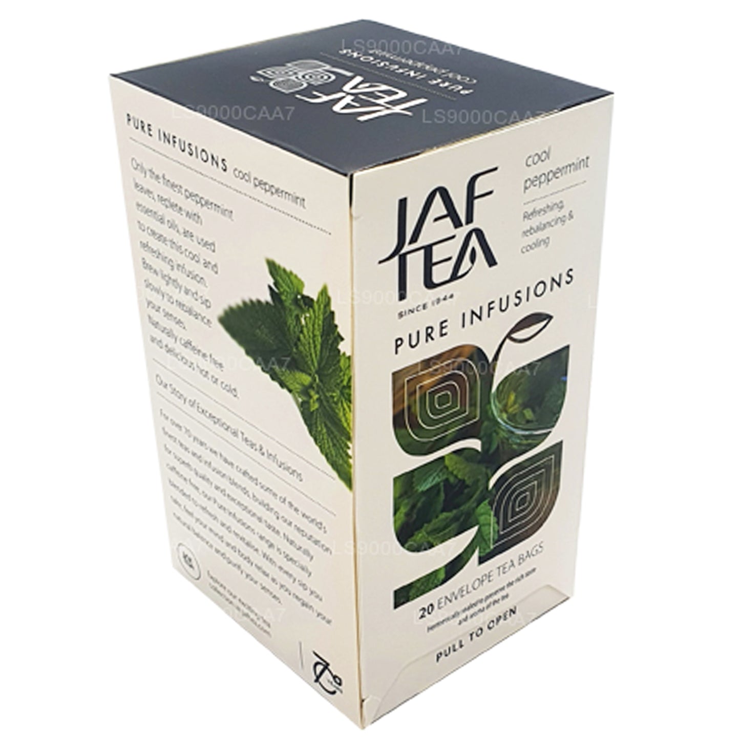 Teebeutel aus der Jaf Tea Pure Infusions Collection, Cool Peppermint, in Folie, 30 g