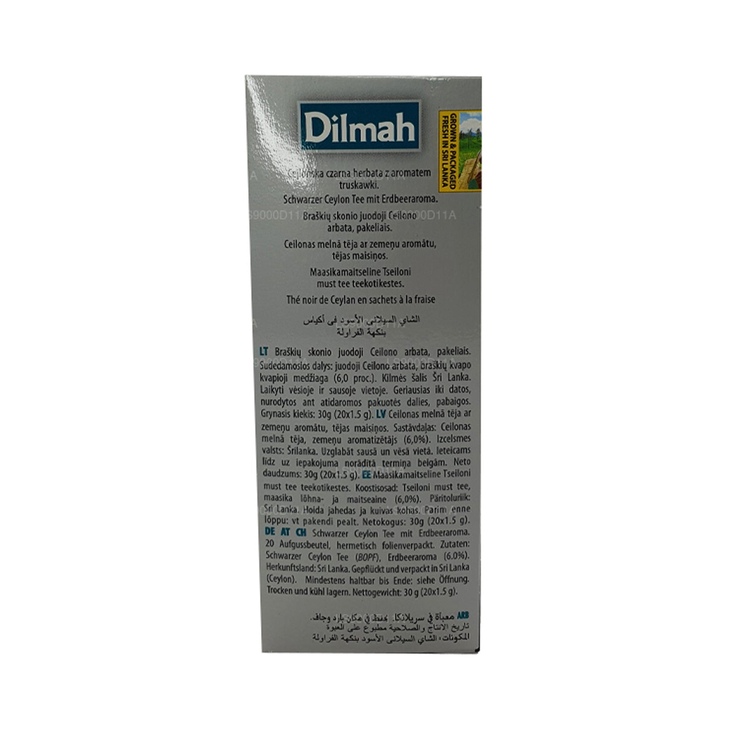 Dilmah Ceylon-Schwarztee mit Erdbeergeschmack (30 g) 20 Teebeutel