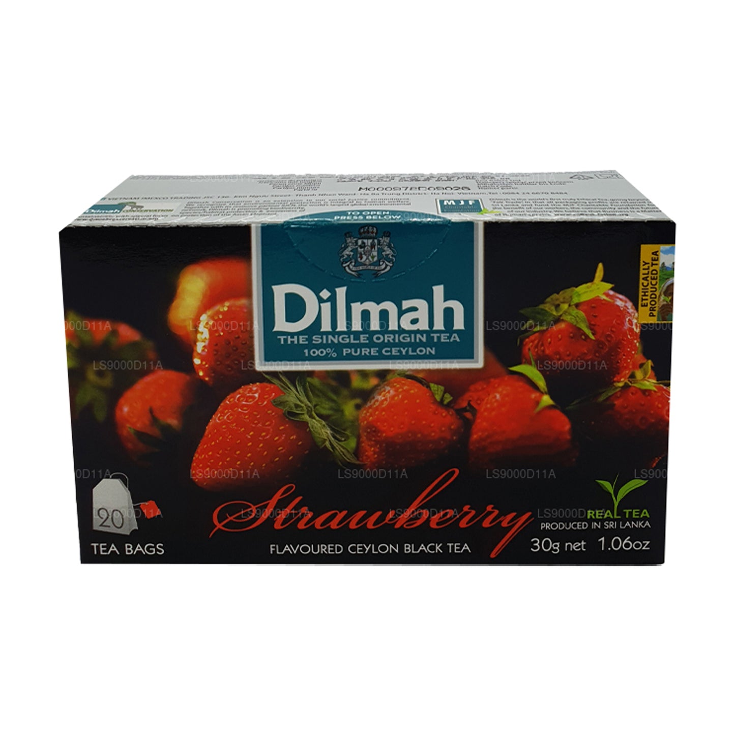 Dilmah Ceylon-Schwarztee mit Erdbeergeschmack (30 g) 20 Teebeutel