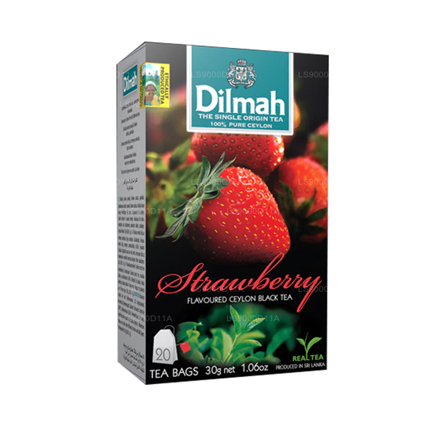 Dilmah Ceylon-Schwarztee mit Erdbeergeschmack (30 g) 20 Teebeutel