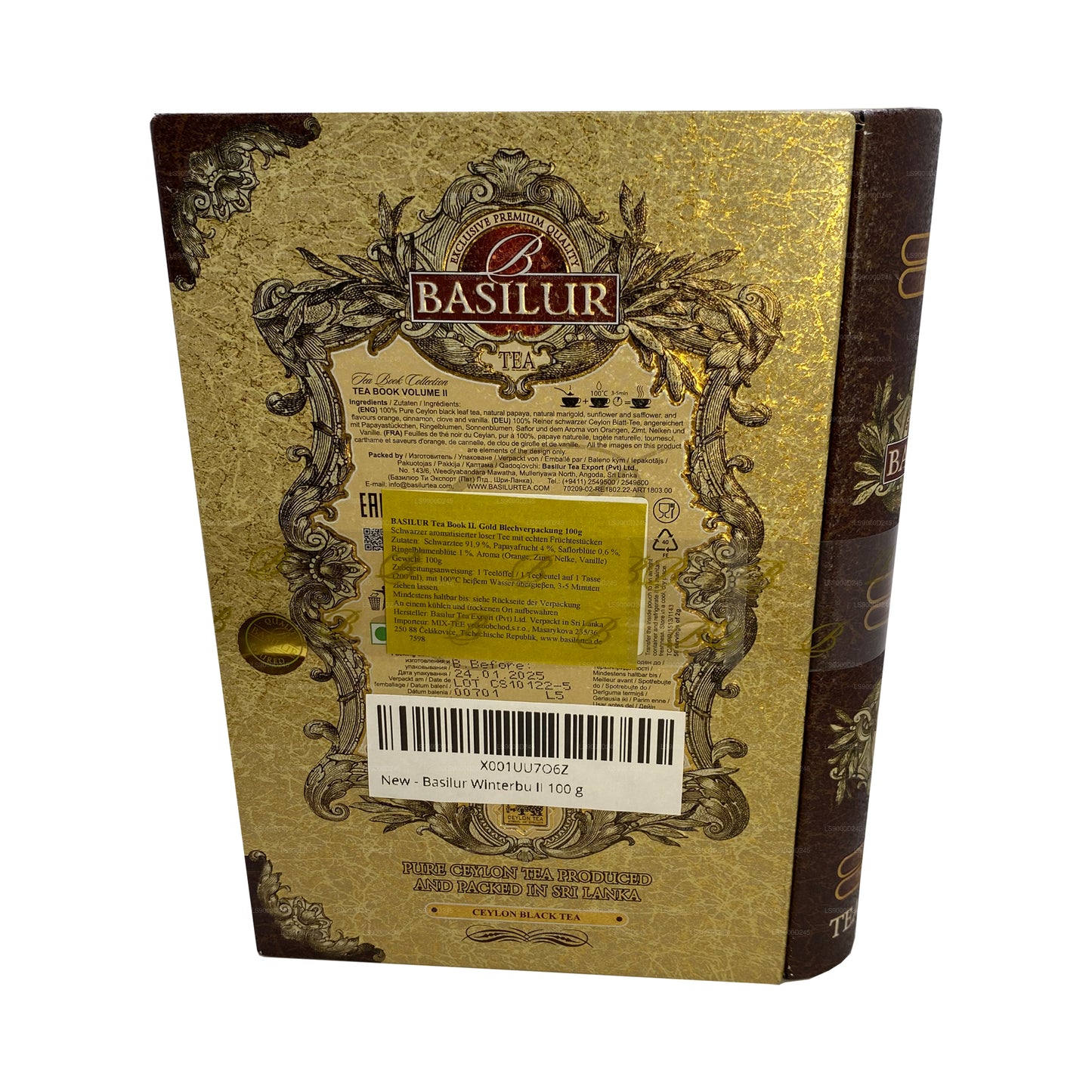 Basilur Teebuch-Behälter „Tea Book Volume II - Gold“ (100 g)