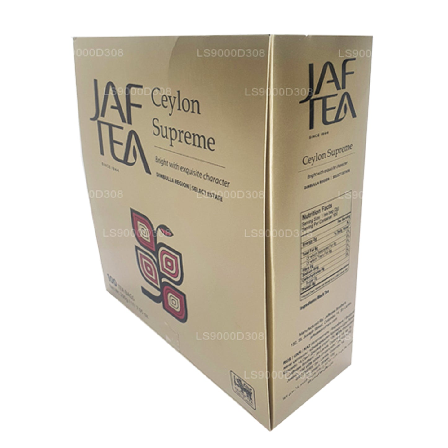 Jaf Tea Classic Gold Collection Ceylon Supreme 100 Teebeutel, Schnur und Anhänger, 200 g