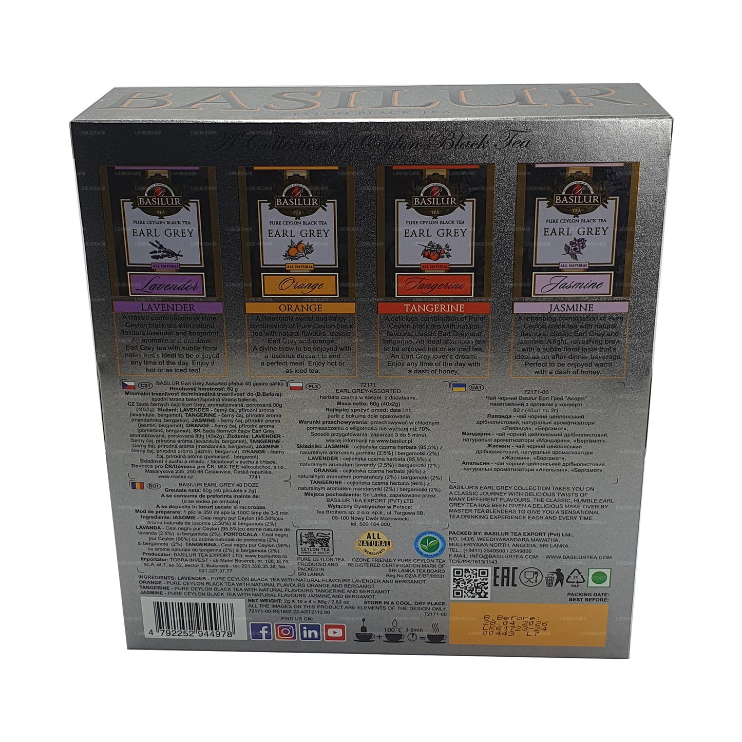 Basilur Earl Grey Kollektion, sortiert (80 g)