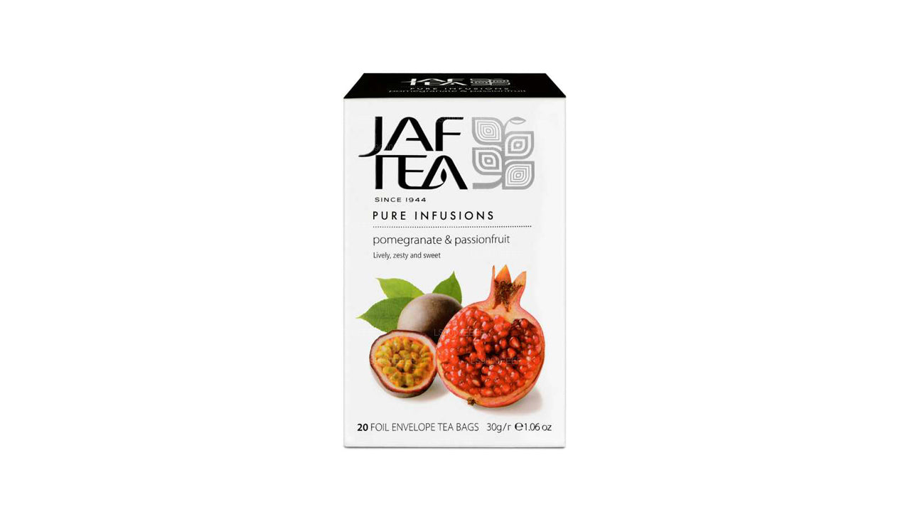 Jaf Tea Pure Infusions Collection Granatapfel &amp; Passionsfrucht Folienumhüllte Teebeutel (30 g)