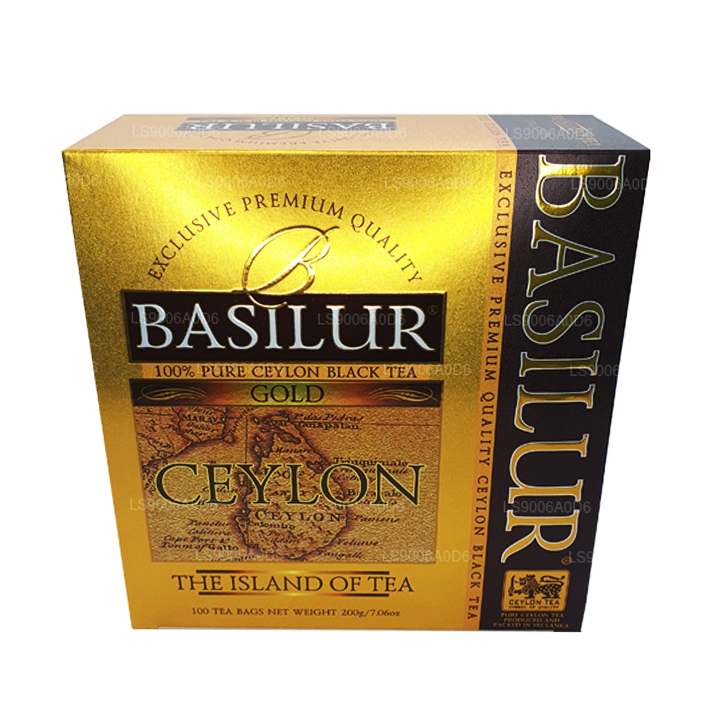 Basilur Island of Gold Exklusiver Ceylon-Schwarztee in Premium-Qualität (200 g) 100 Teebeutel