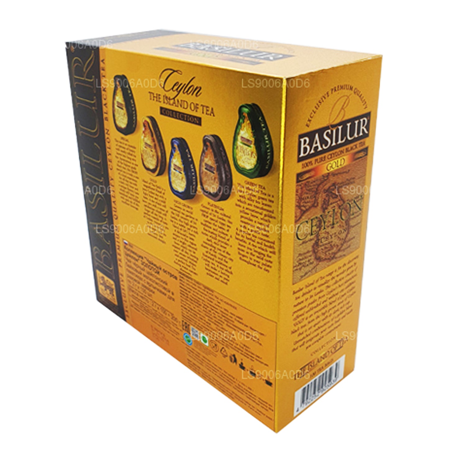 Basilur Island of Gold Exklusiver Ceylon-Schwarztee in Premium-Qualität (200 g) 100 Teebeutel