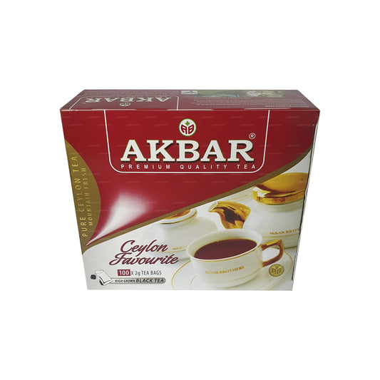 Akbar Premium 100 % reiner Ceylon-Tee, (100 g), 100 Teebeutel