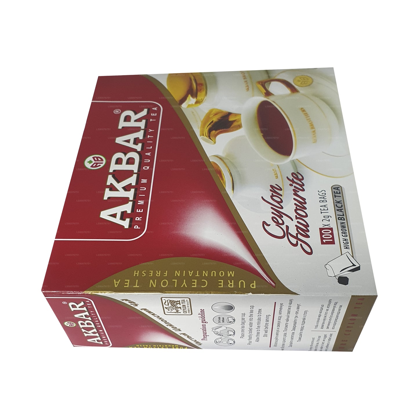 Akbar Premium 100 % reiner Ceylon-Tee, (100 g), 100 Teebeutel