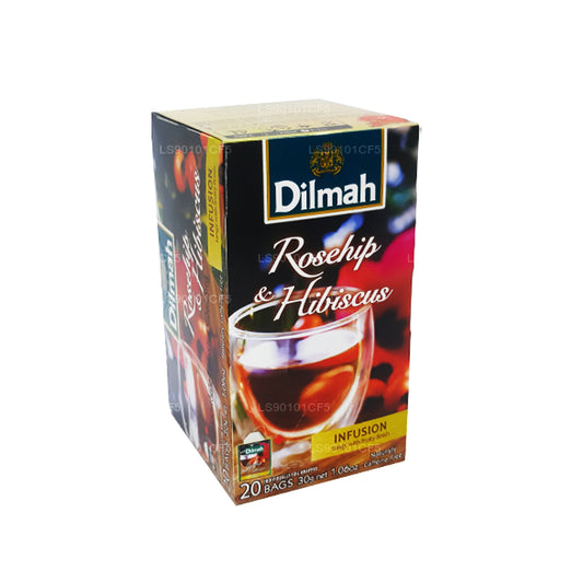 Dilmah Schwarzer Tee mit Hagebutten- und Hibiskusgeschmack (30 g)