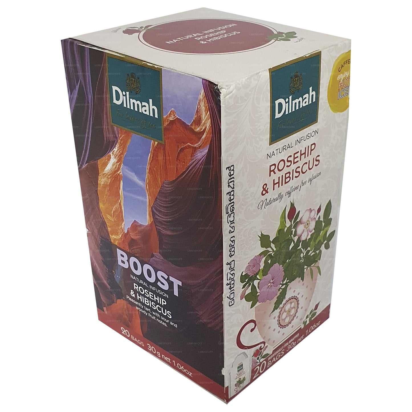 Dilmah Schwarzer Tee mit Hagebutten- und Hibiskusgeschmack (30 g)