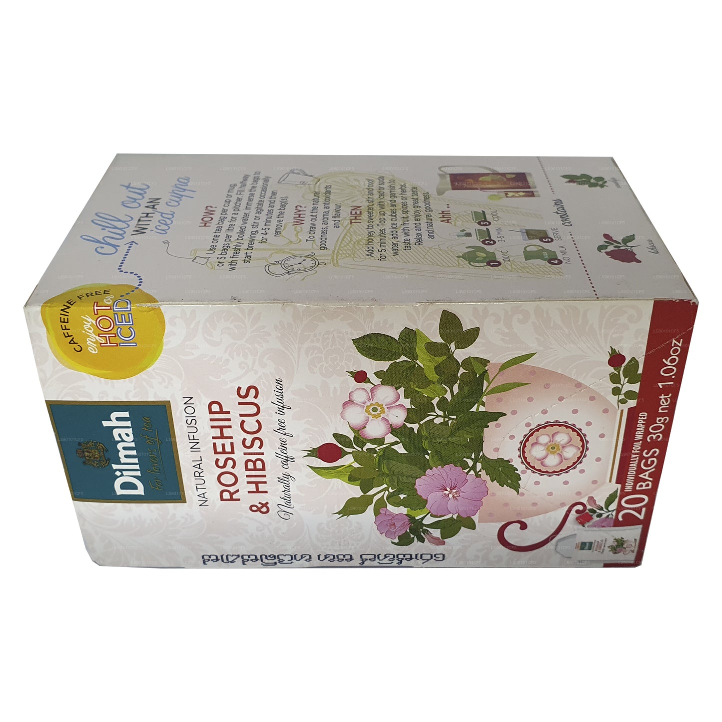 Dilmah Schwarzer Tee mit Hagebutten- und Hibiskusgeschmack (30 g)