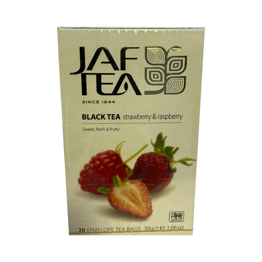 Jaf Tea Pure Fruits Collection Schwarztee Erdbeere und Himbeere (30 g) 20 Teebeutel
