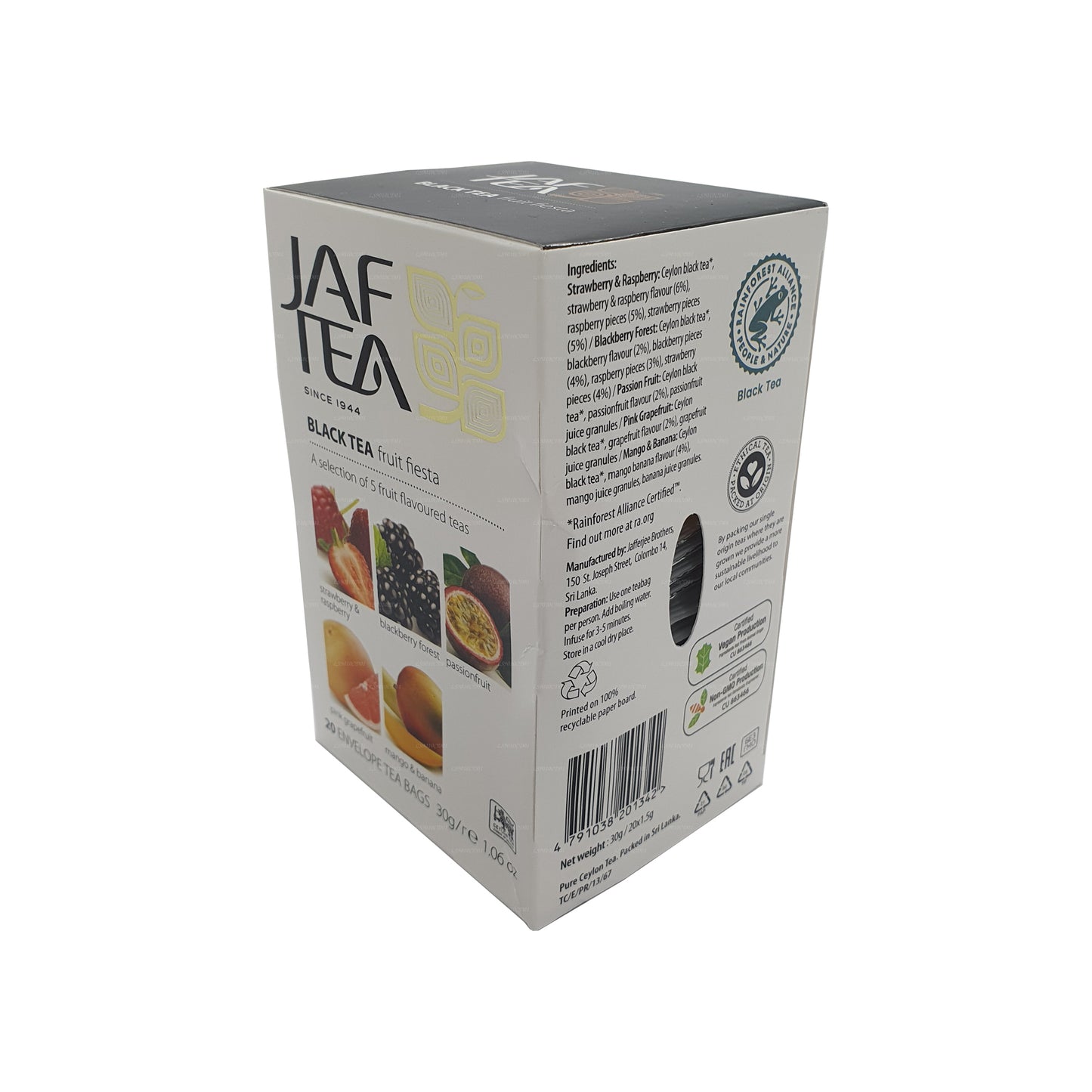 Jaf Tea Pure Fruits Collection Schwarzer Tee Fruit Fiesta (30 g) 20 Teebeutel